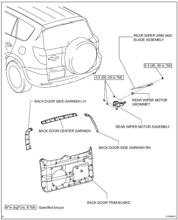 Toyota RAV4. Rear wiper motor