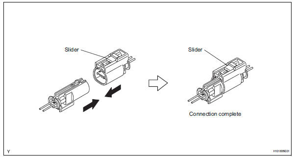 Toyota RAV4. Connection of connectors for front seat side airbag assembly
