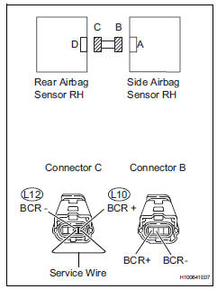 Toyota RAV4. Check floor wire (open)