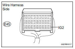 Toyota RAV4. Check wire harness (center airbag sensor assembly - body ground)