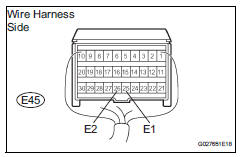 Toyota RAV4. Check wire harness (center airbag sensor assembly - body ground)