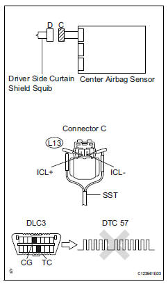 Toyota RAV4. Check curtain shield airbag assembly lh (driver side curtain shield squib)