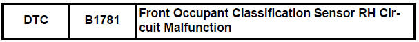 Toyota RAV4. Front occupant classification sensor rh circuit malfunction