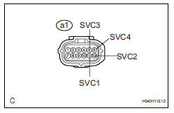 Toyota RAV4. Check front seat wire rh (to b+)