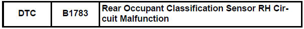 Toyota RAV4. Rear occupant classification sensor rh circuit malfunction