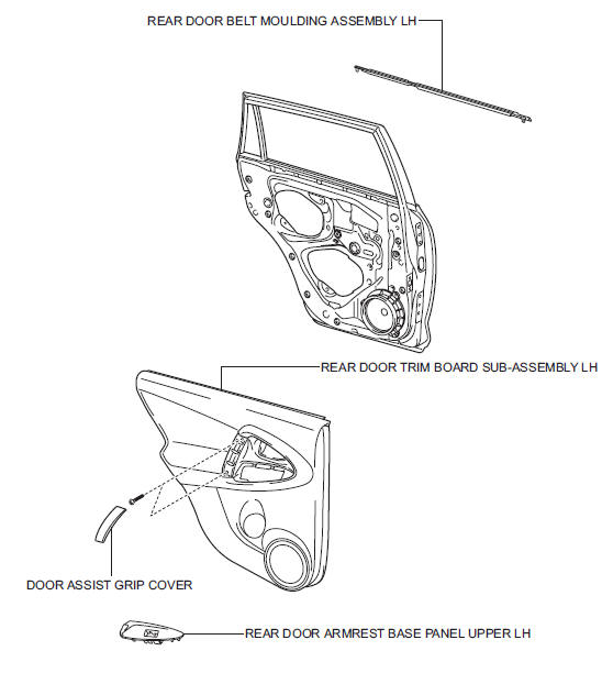 Toyota RAV4. Rear door belt moulding