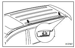 Toyota RAV4. Remove roof drip side finish moulding lh