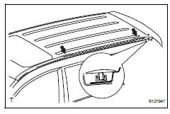 Toyota RAV4. Install roof drip side finish moulding lh