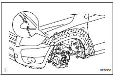 Toyota RAV4. Remove front fender moulding subassembly lh