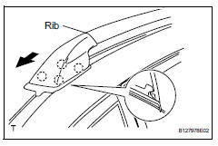 Toyota RAV4. Remove roof rack leg cover front lh
