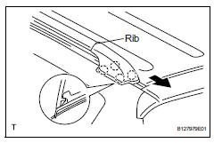 Toyota RAV4. Detach the rib from the bar.