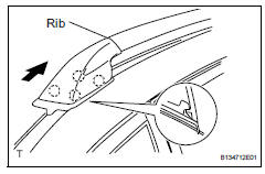 Toyota RAV4. Install roof rack leg cover front lh