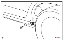 Toyota RAV4. Remove no. 2 Rocker panel moulding retainer lh