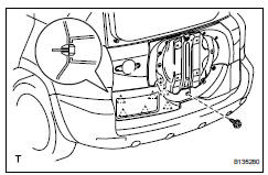 Toyota RAV4. Remove lower back door outside garnish sub-assembly lh