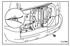 Toyota RAV4. Remove upper back door outside garnish sub-assembly lh