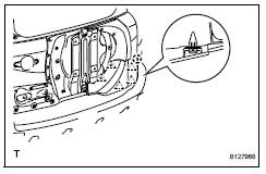 Toyota RAV4. Install lower back door outside garnish sub-assembly rh