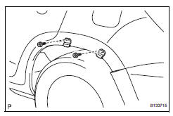 Toyota RAV4. Remove no. 1 Rocker panel moulding retainer lh