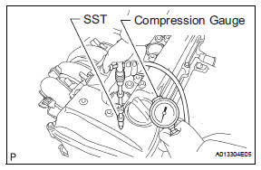 Toyota RAV4. Inspect compression