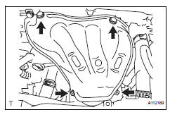 Toyota RAV4. Remove no. 1 Exhaust manifold heat insulator