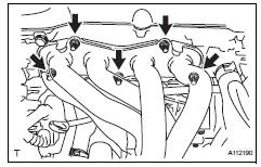 Toyota RAV4. Remove exhaust manifold converter subassembly