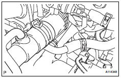 Toyota RAV4. Disconnect no. 1 Radiator hose