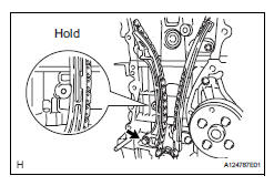 Toyota RAV4. Install chain tensioner slipper