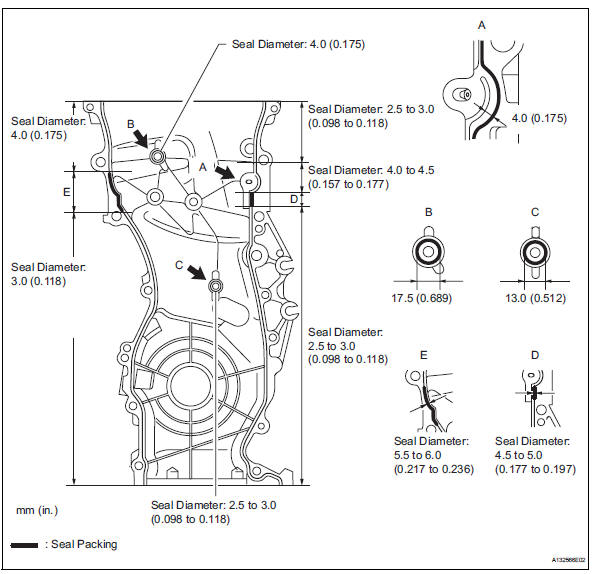 Toyota RAV4. Install timing chain cover sub-assembly