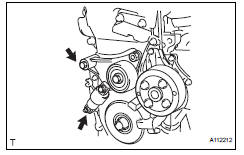 Toyota RAV4. Install v-ribbed belt tensioner assembly