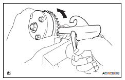 Toyota RAV4. Remove camshaft timing gear assembly