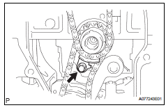 Toyota RAV4. Remove timing chain guide