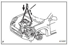 Toyota RAV4. Install engine assembly with transaxle