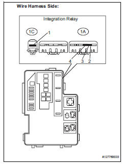 Toyota RAV4. Check harness and connector (integration relay - ecm, battery, body ground)