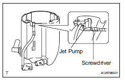 Toyota RAV4. Remove fuel sub-tank assembly