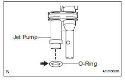 Toyota RAV4. Remove fuel sub-tank assembly