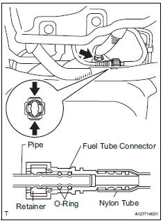 Toyota RAV4. Connect fuel tank main tube sub-assembly