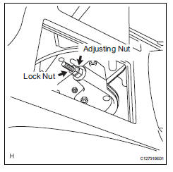 Toyota RAV4. Adjust parking brake lever travel