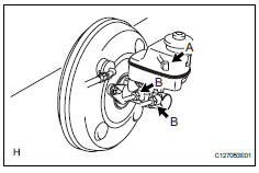 Toyota RAV4. Remove brake m.Der subassembly