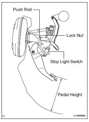 Toyota RAV4. Check and adjust brake pedal height