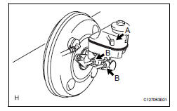 Toyota RAV4. Install brake master cylinder subassembly