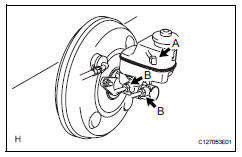 Toyota RAV4. Install brake master cylinder subassembly