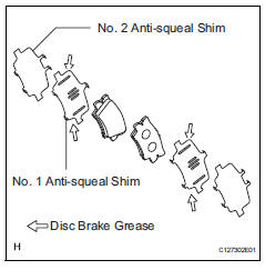 Toyota RAV4. Install anti-squeal shim