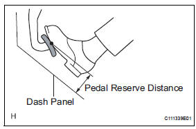 Toyota RAV4. Check brake pedal reserve distance