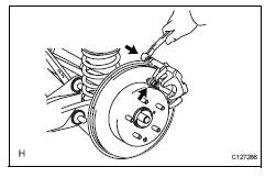 Toyota RAV4. Remove rear disc brake cylinder assembly lh