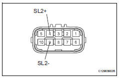 Toyota RAV4. Inspect transmission wire (shift solenoid valve sl2)