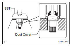 Toyota RAV4. Install front drive shaft dust cover lh