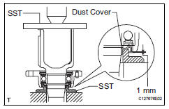 Toyota RAV4. Install front drive shaft dust cover (for rh)
