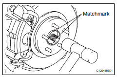 Toyota RAV4. Disconnect steering knuckle with axle hub lh