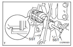 Toyota RAV4. Remove front drive shaft assembly lh