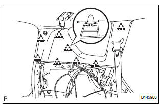 Toyota RAV4. Remove inner roof side garnish assembly lh (w/ rear no. 2 Seat)