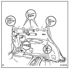 Toyota RAV4. Install deck trim side panel assembly lh (w/ o rear no. 2 Seat)